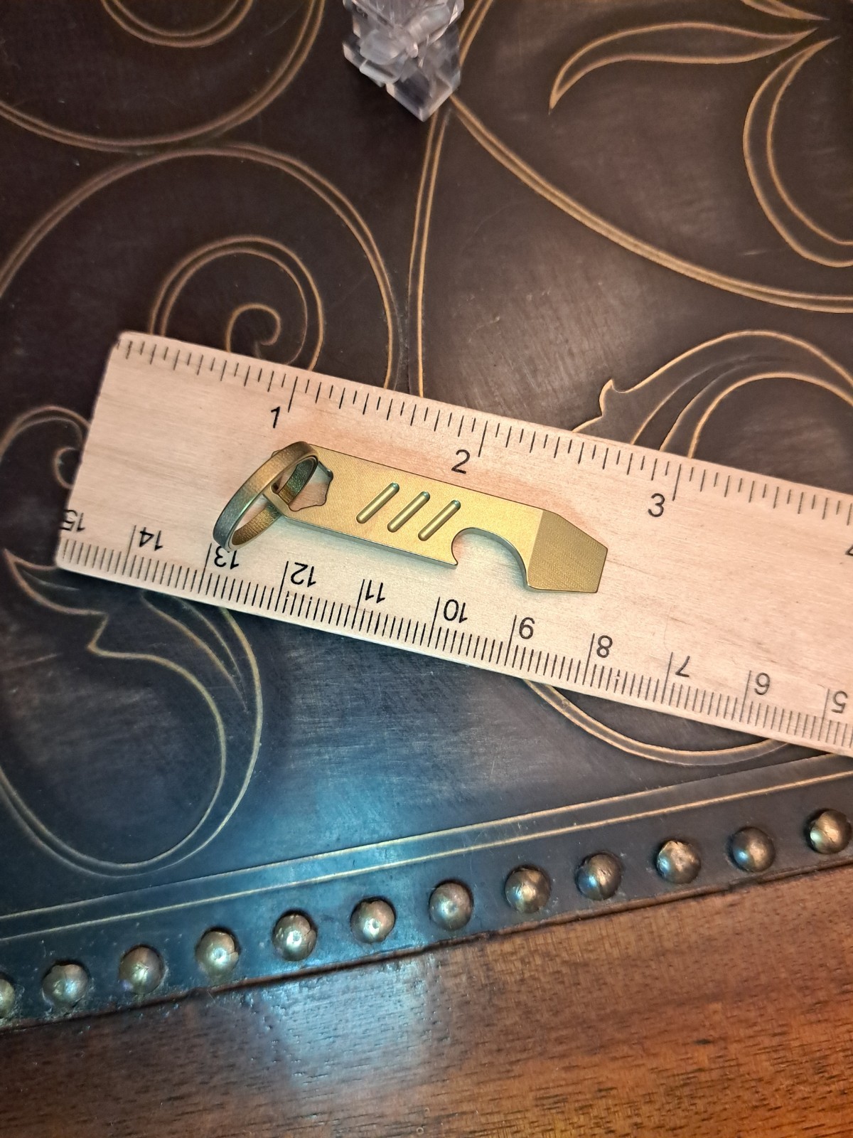 Mini EDC Anodized Gold Titanium Keychain Bottle Opener