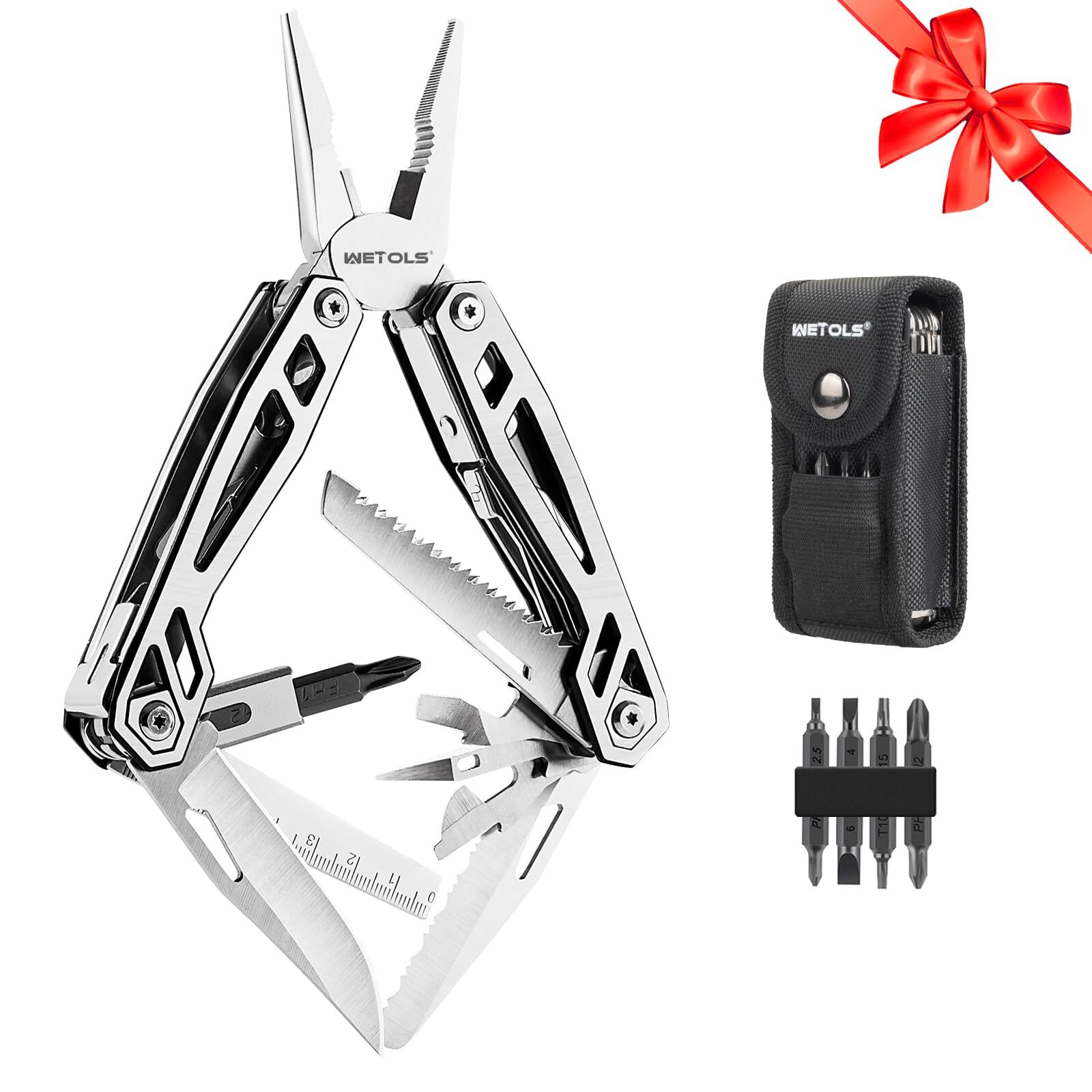 21 in 1 Stainless Steel Multitool with Pliers Knives Screwdrivers Camping Gear