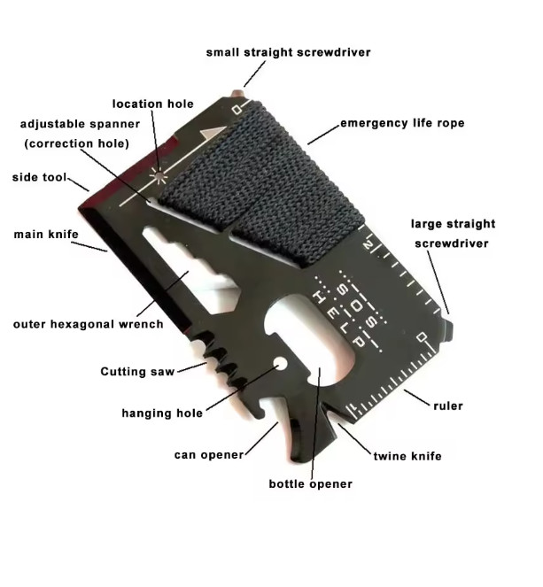 EDC Multifunctional Pocket Hunting Knife Outdoor Sports Camping Hiking SOS