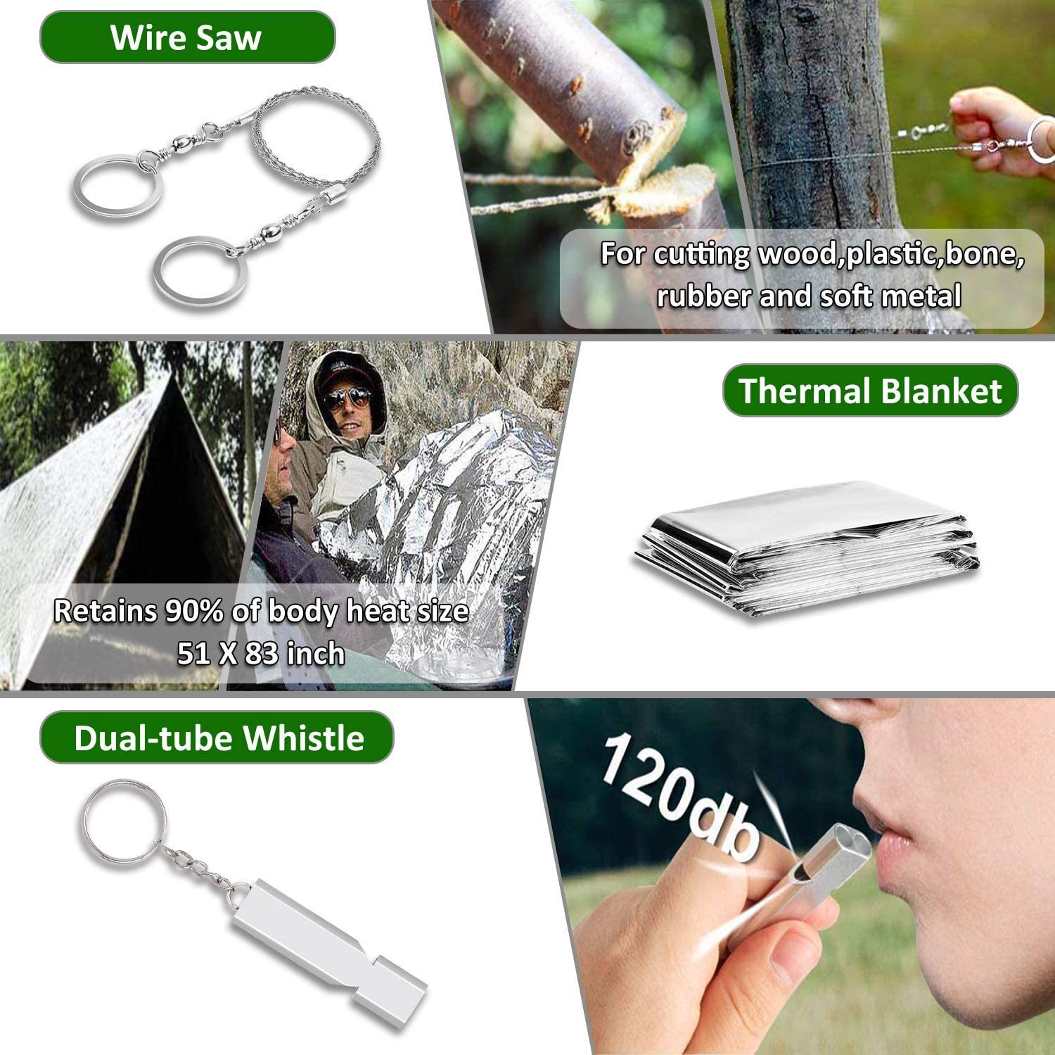 Emergency Survival Equipment Kit Outdoor Filter Tactical Hiking Camping SOS Tool