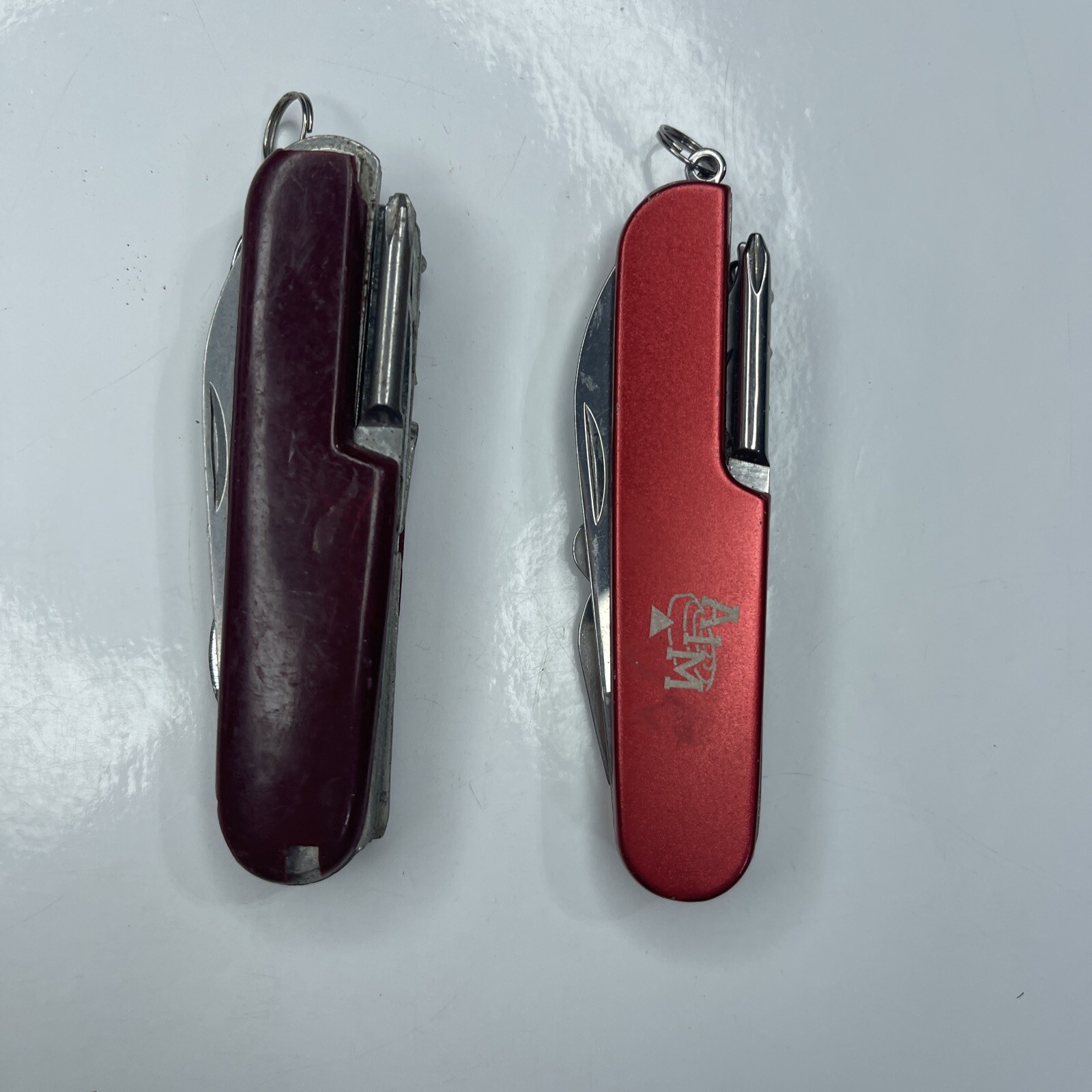 A8 Lot 2 Red Army Fold Utility Pocket Knife Stainless AIM Colorado Repair On Lt