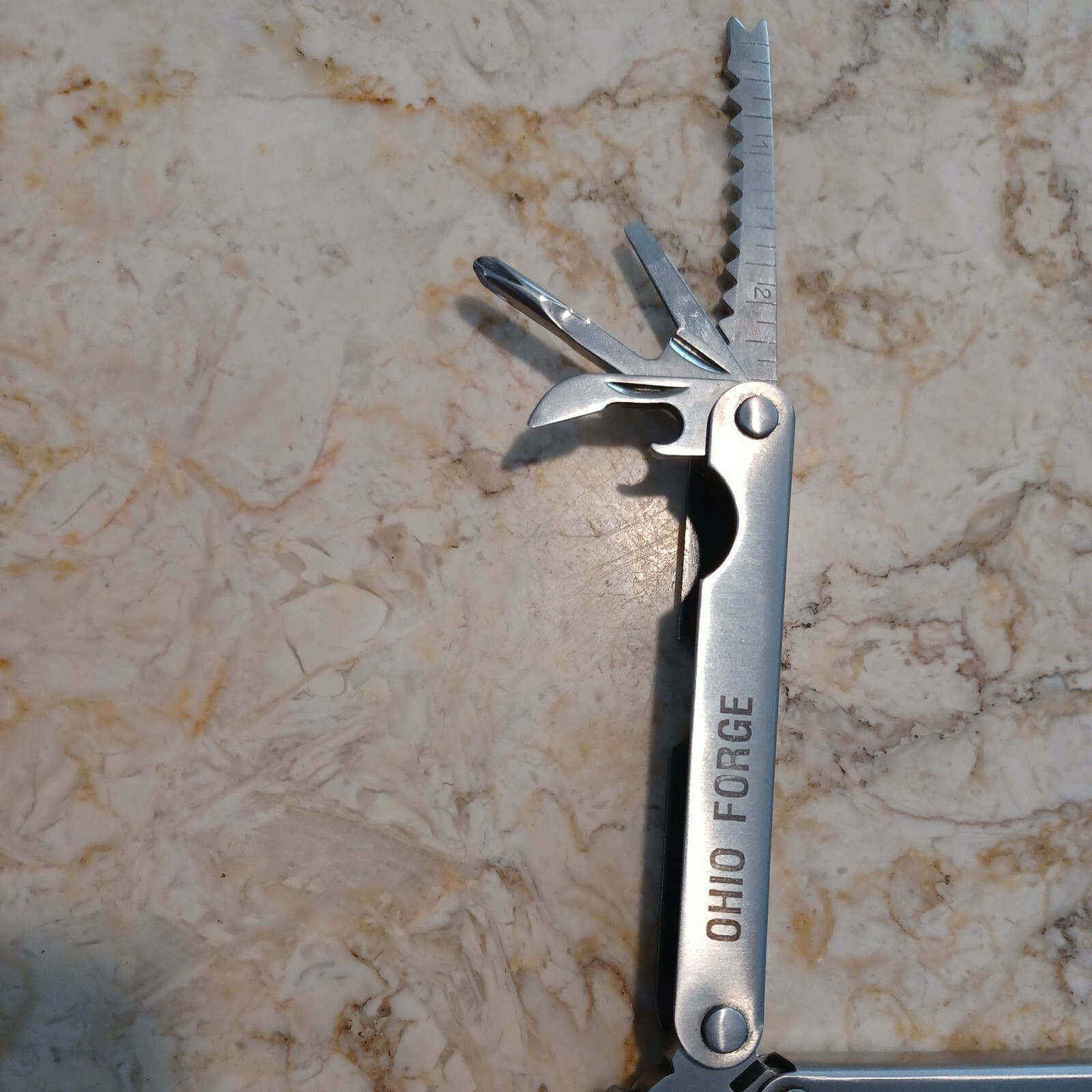 Stainless Steel Ohio Forge Multi Tool Pocket Knife w/ Pliers etc and Carry Case
