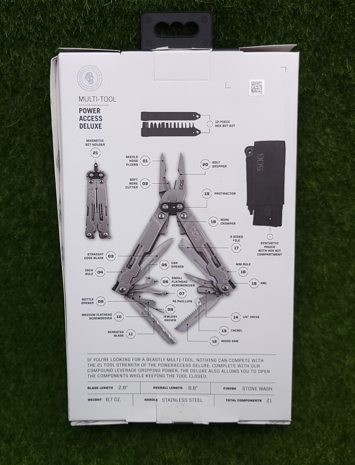 SOG PowerAccess Deluxe Multi-Tool 21 Tools / 12 Bit Kit, w/ Sheath – PA2001-CP