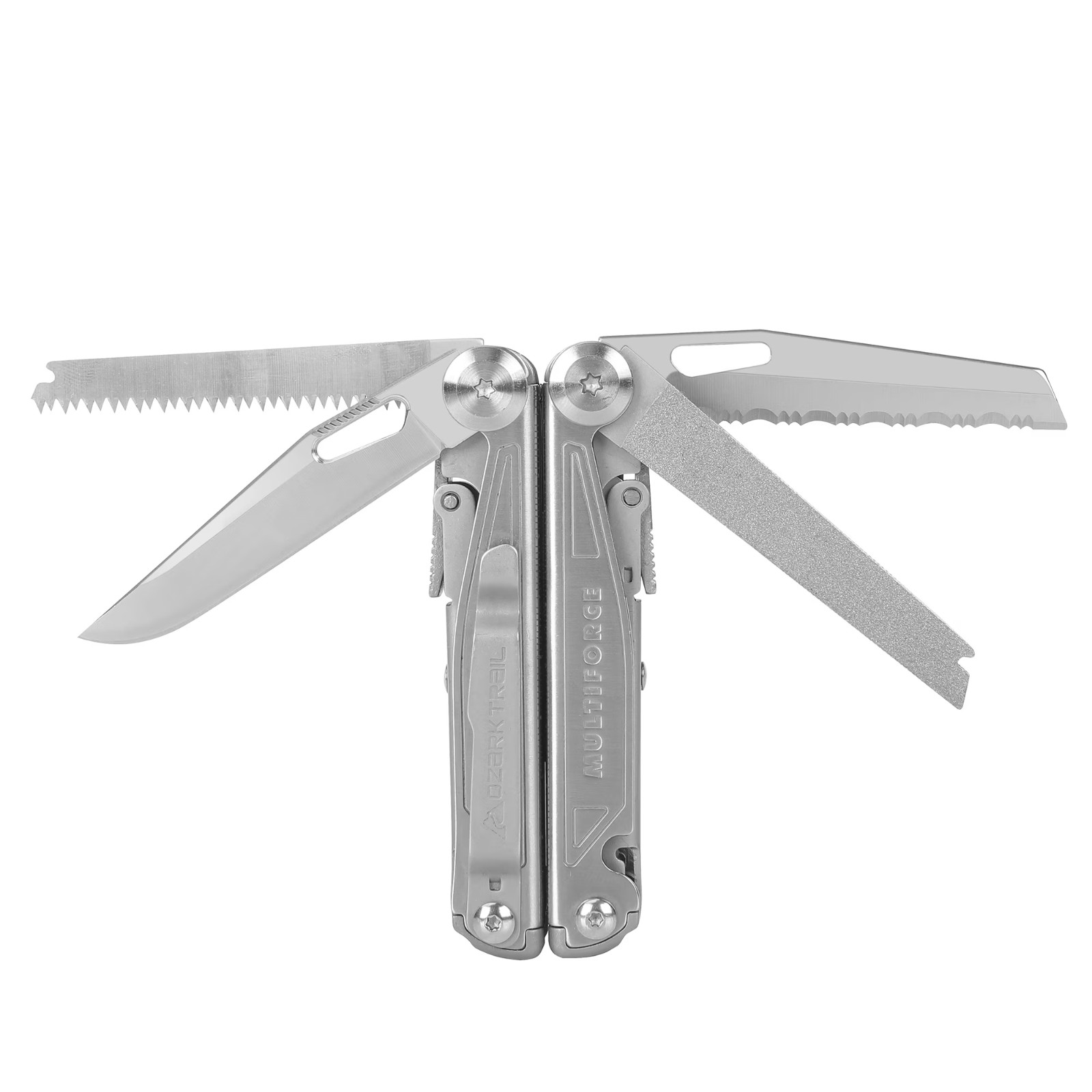 Ozark Trail Multiforce 18-in-1 Premium Multi-Tool, Stainless Steel for Camping