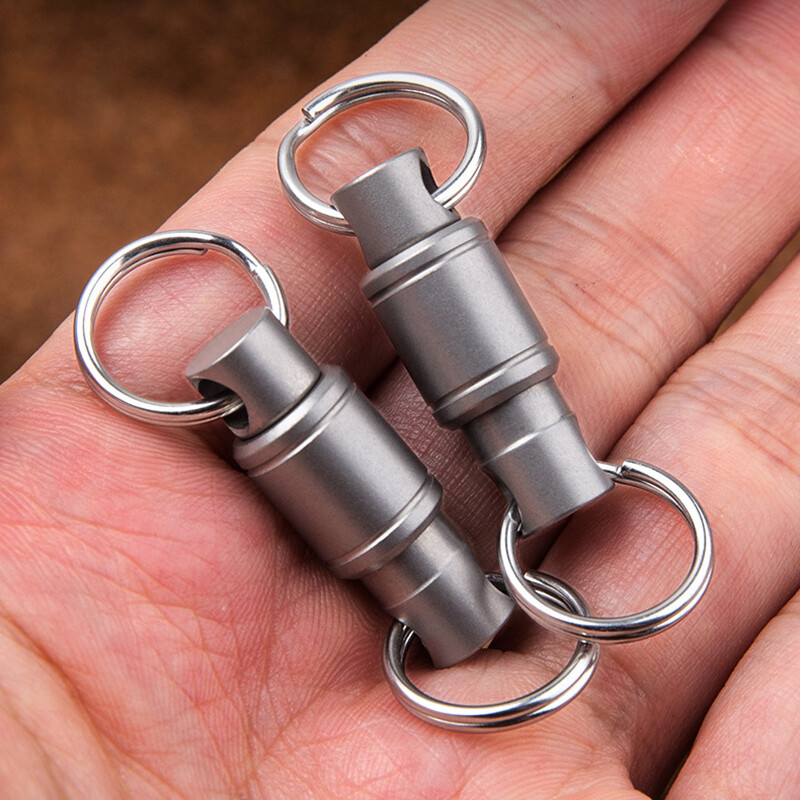 Titanium Alloy 360 Degree Quick Release Hanging Buckle Elastic Keychain Key Ring