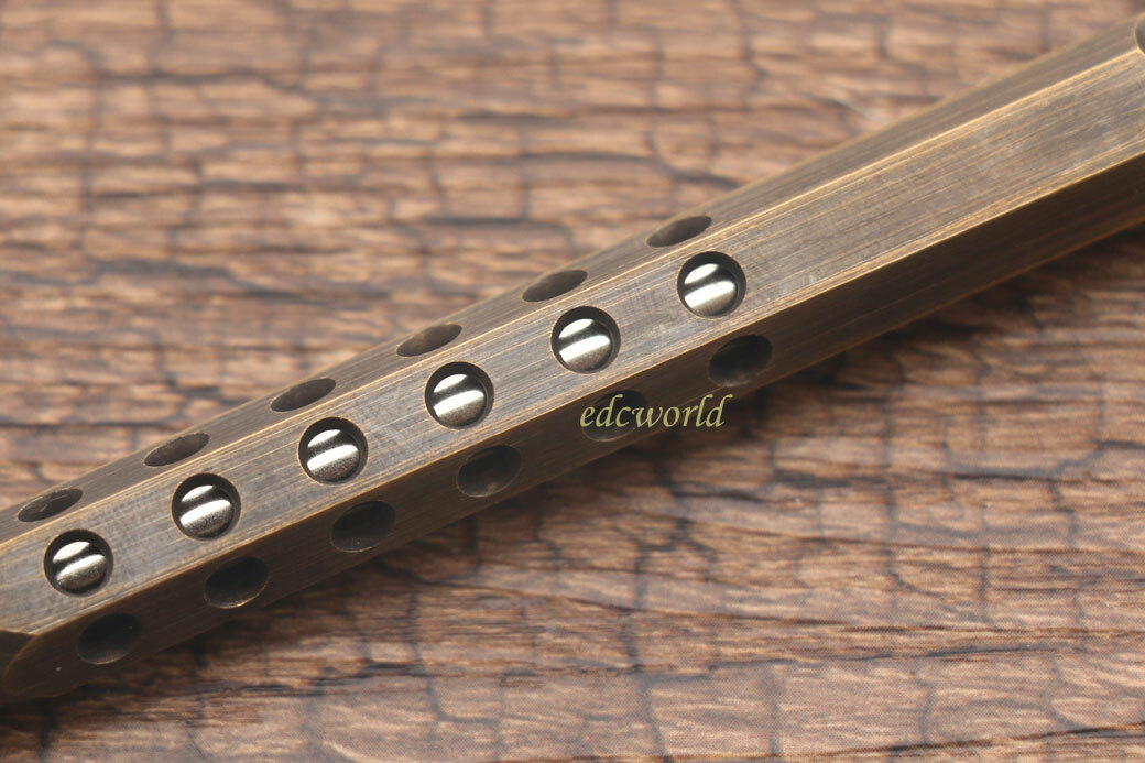 EDC Handmade Six-Edge Brass Pen Practical Ballpoint Pen Pocket Keychain Pen