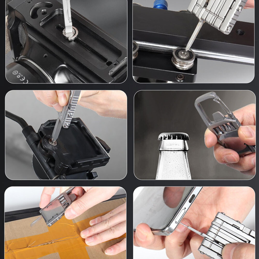 12in1 Keychain Keyring Multi Tool Stainless EDC Screwdriver Opener Camping Tool