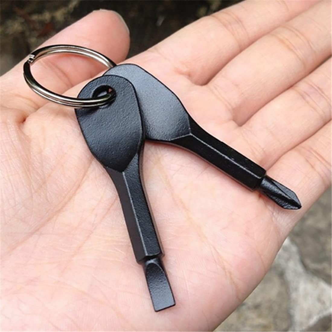 Mini Screwdriver Keychain Pocket Tool Flat Head EDC Repair Gadget