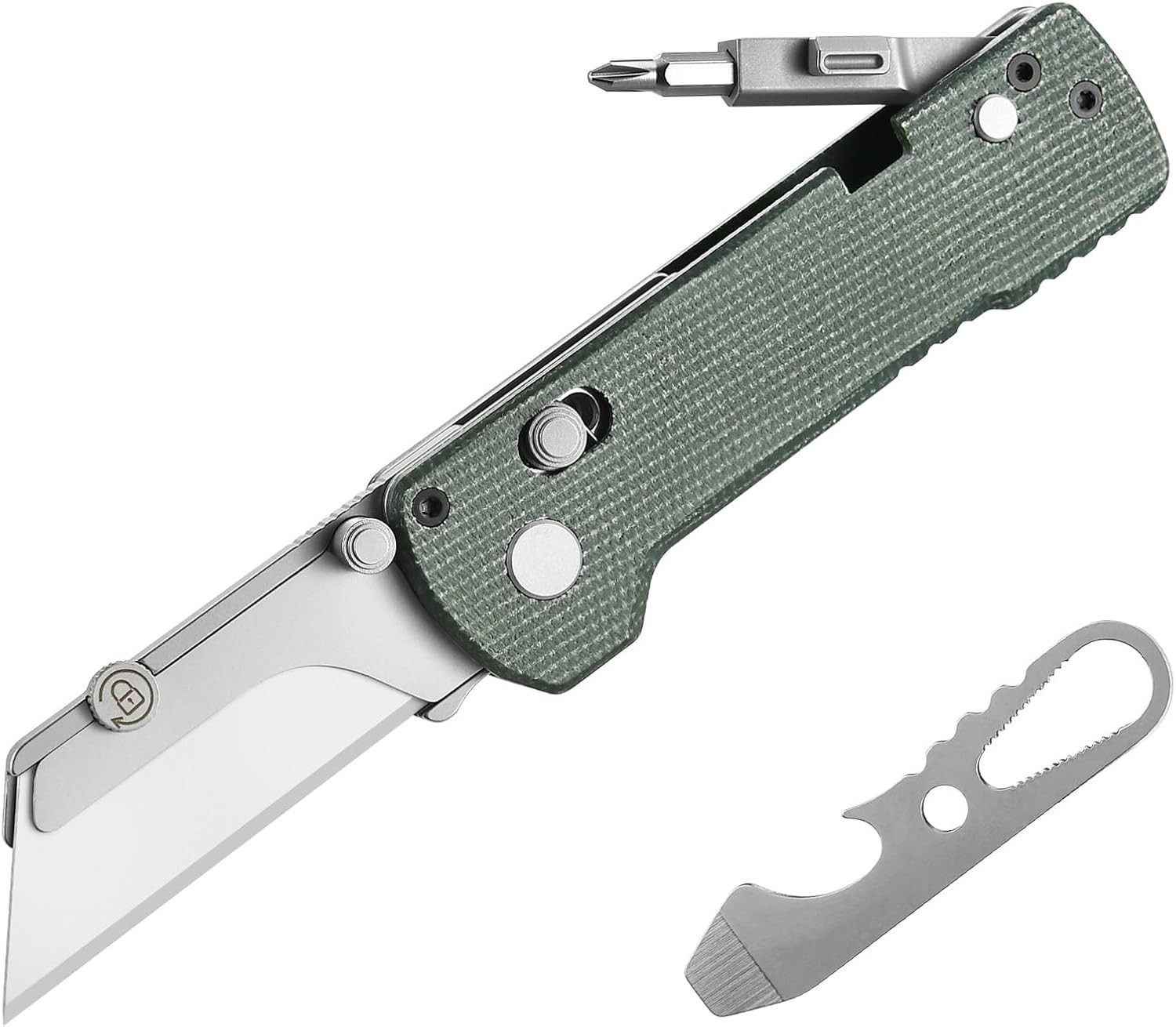 OKNIFE U1 Pro Multitool Folding Utility Knife with Folding Screwdriver, Quick Ch