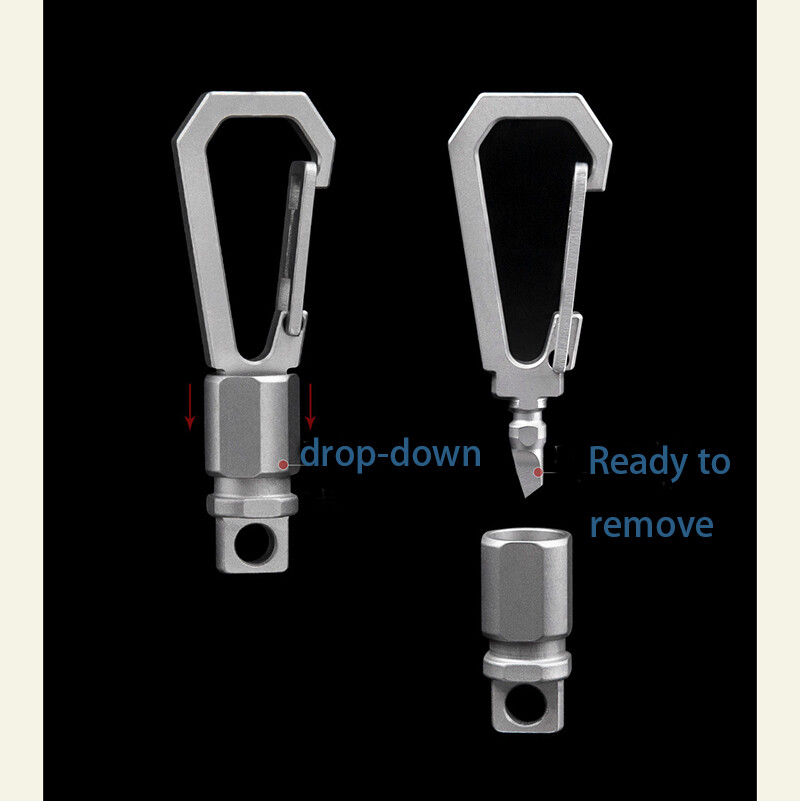 TC4 Titanium Key Chain Carabiner Opener Outdoor Portable Multi EDC Tool