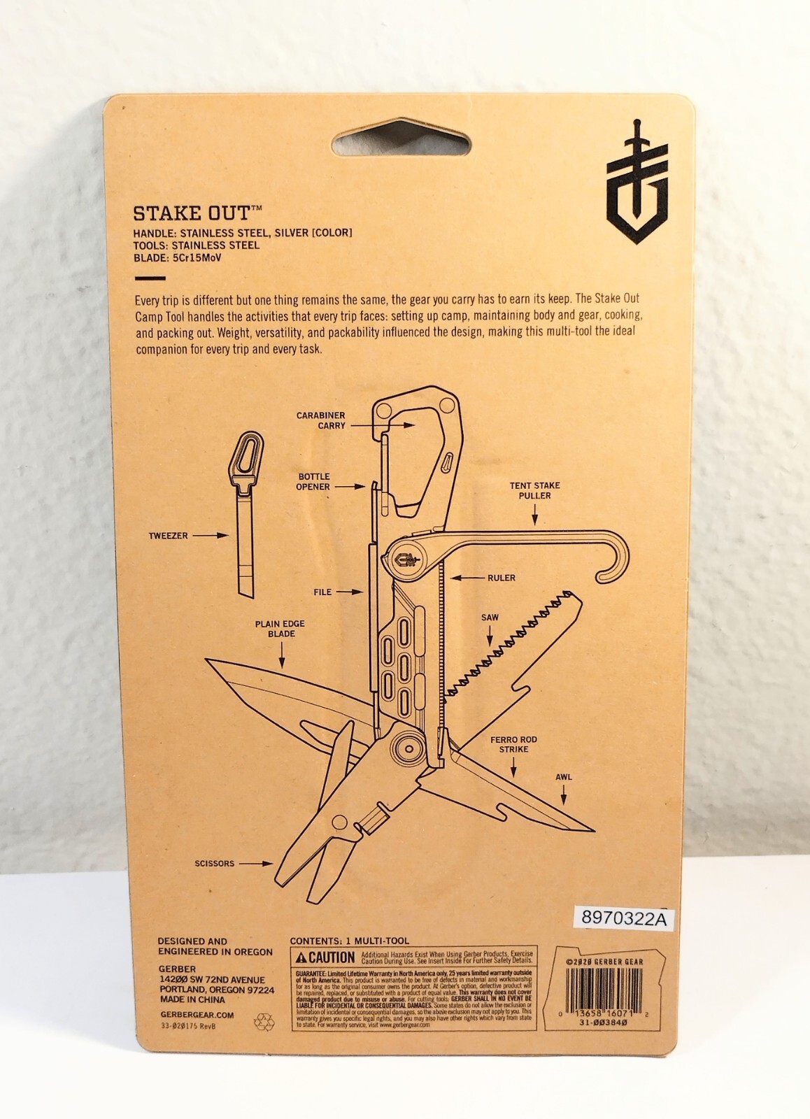 Gerber Gear Gear Stake Out 11-in-1 Multi-tool Color: Sliver