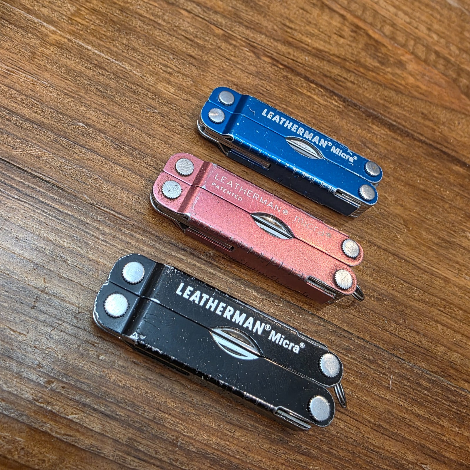 Leatherman MICRA Multi-Tool – Stainless Steel – Lot of 3 – Colors Blue Black