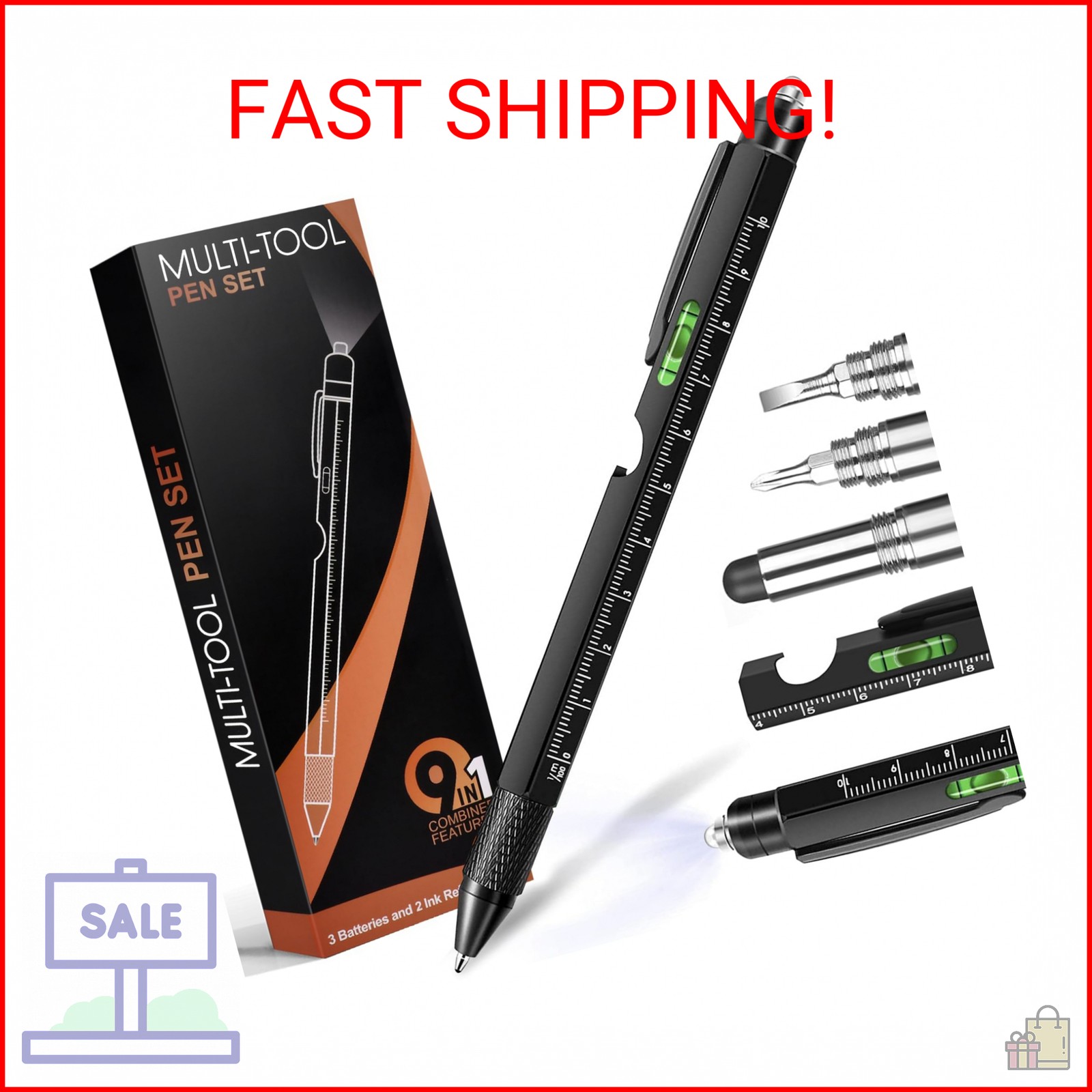 Stocking Stuffers for Men Dad Husband Him Adult, Gifts for Men, 9 in 1 Multitool