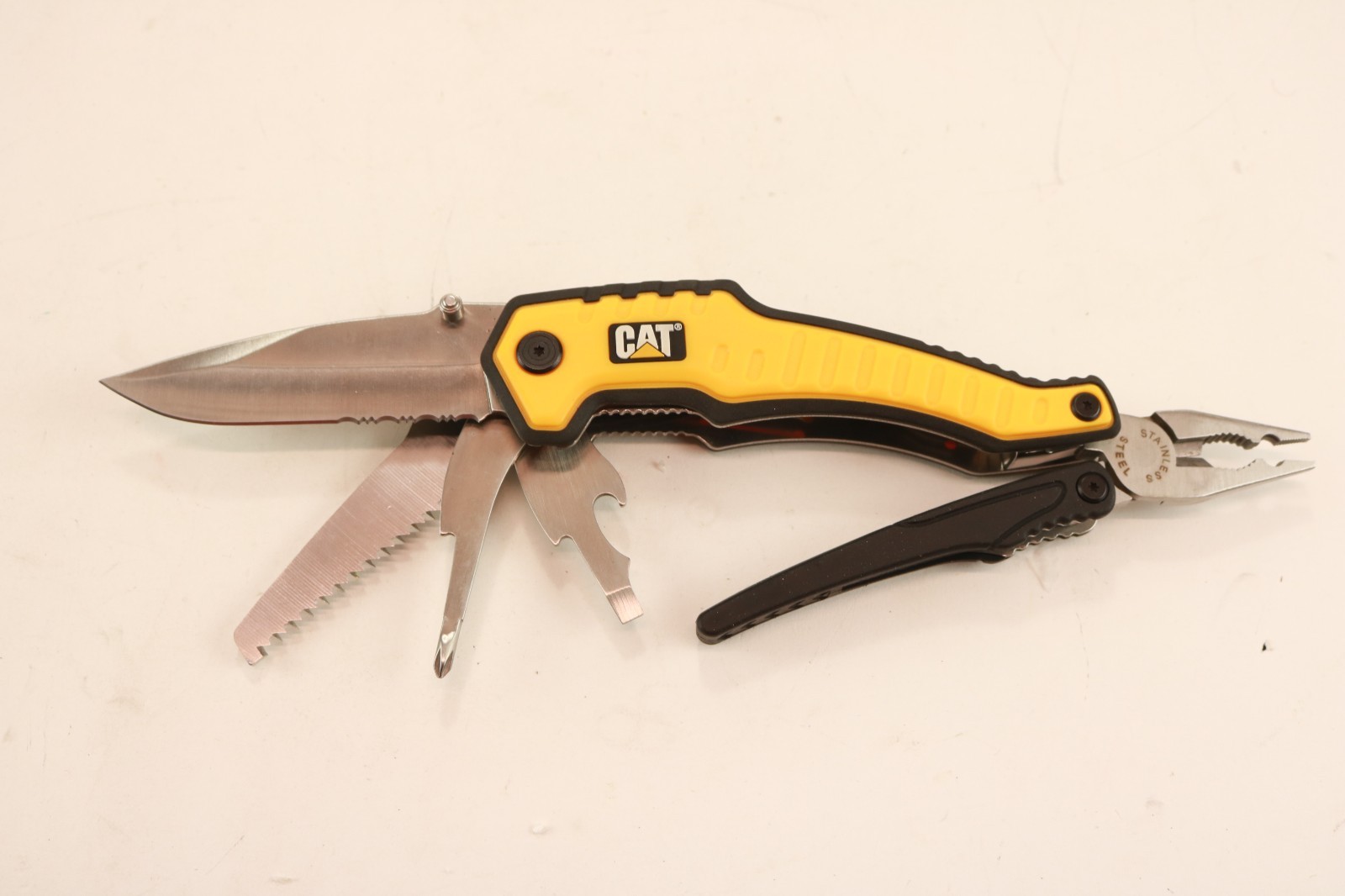 Caterpillar Multi-Function Tool 9-In-1 Black Aluminum Handle Stainless Tools