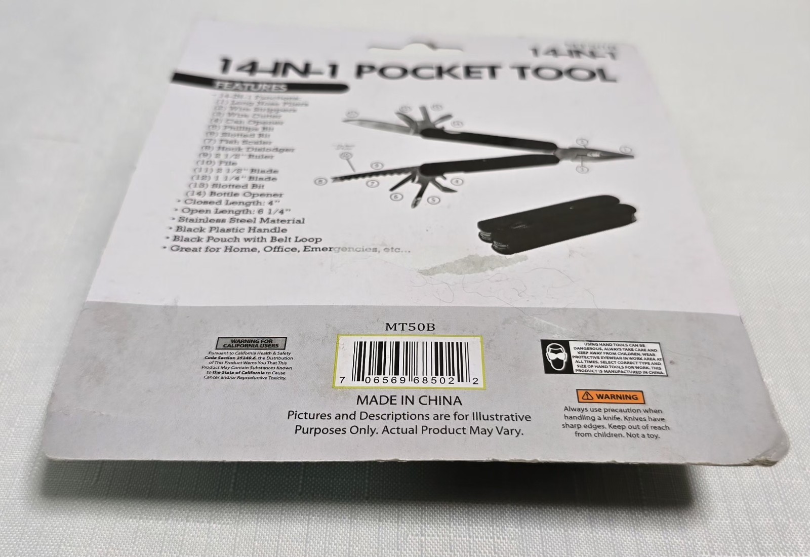 SE MT50B 14-in-1 multi-functional pocket tool, new, sealed package