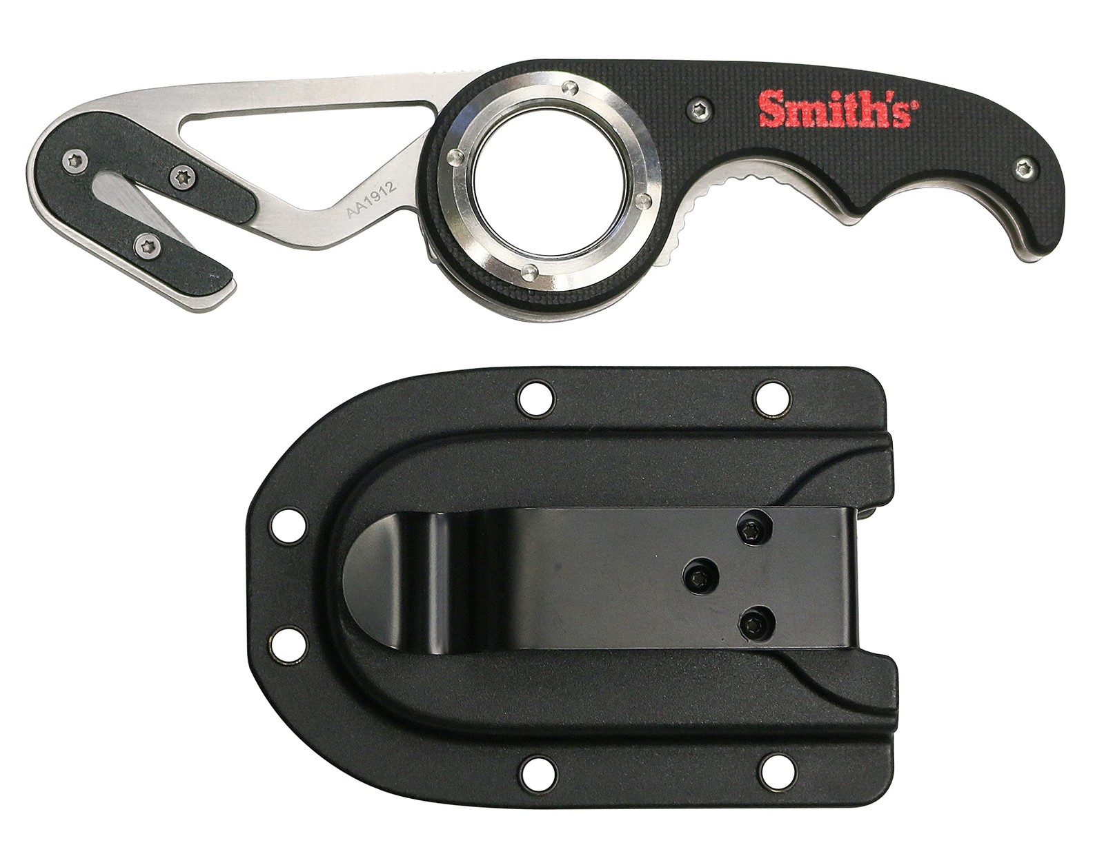 Smith’s 51103 Folding Gut Hook & Seatbelt Cutter Stainless Steel Razor Cutti…