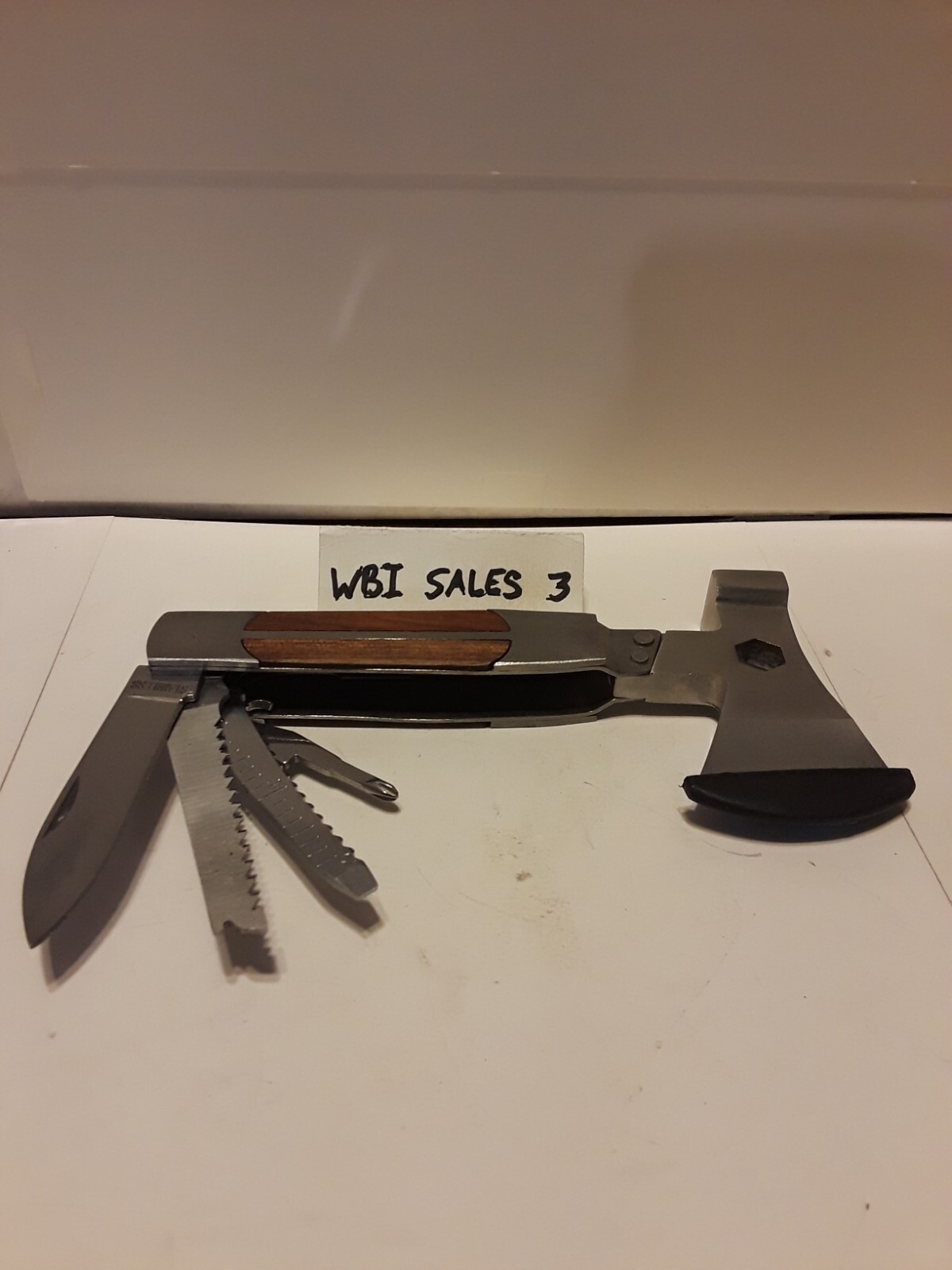 Sheffield Multi Tool Hatchet Axe Folding Knife Saw Blade Stainless No Sheath
