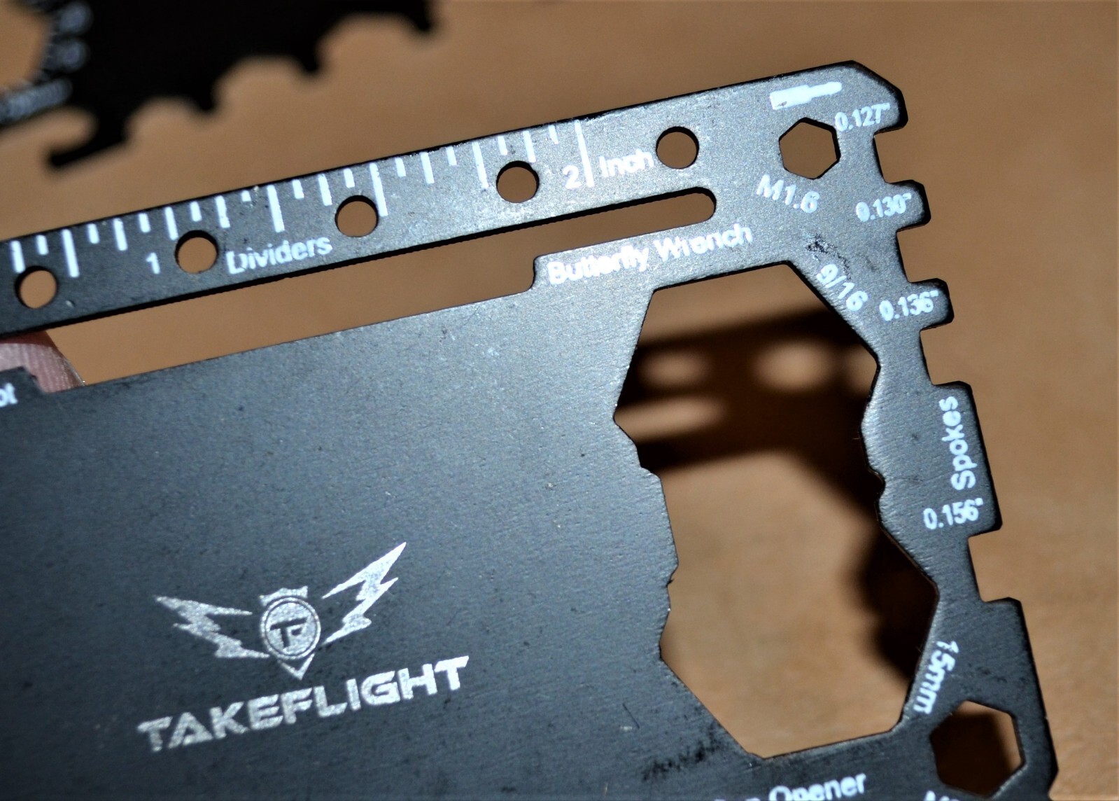 Wallet Size Multi Survival Tool Metal Thin Small, Black Color Hunting Camping