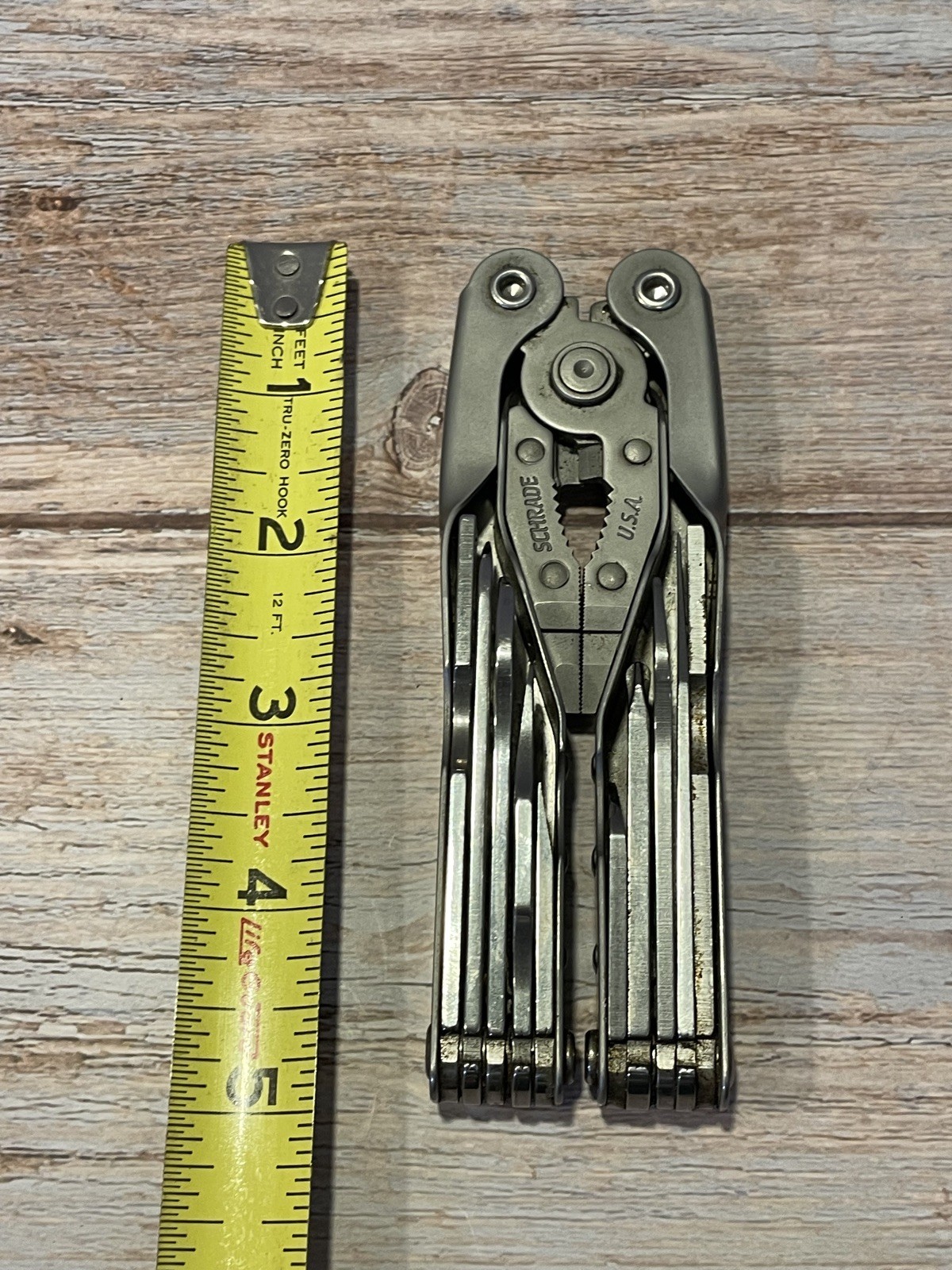 Vintage Schrade Tough Tool ST1 Multi-Tool Pliers Knife w Leather Sheath Nice!