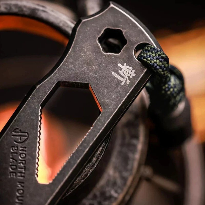 Outdoor Titanium Alloy EDC Crowbar Wrench Bottle Opener Hex Multi Function Tool
