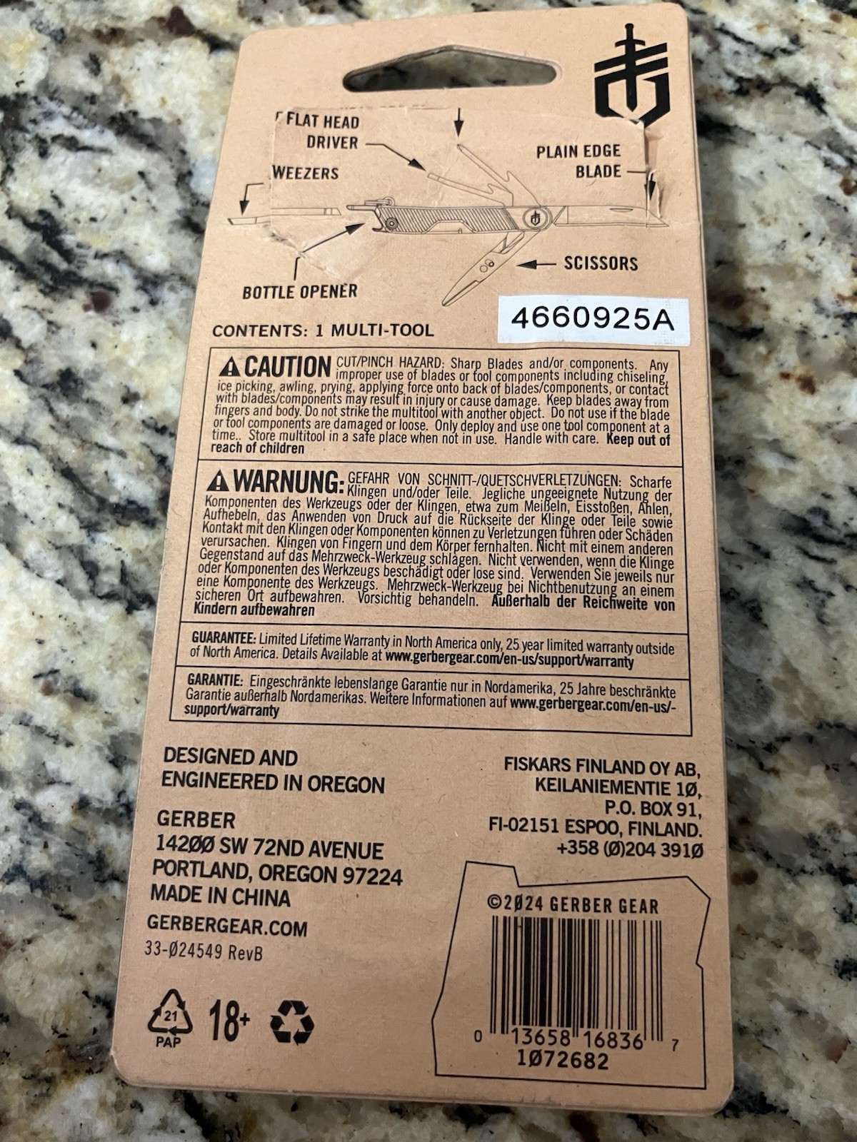 NEW Gerber Armbar Drive 8 Function Multi Tool 3.1 OZ 4″ Closed 2.5″ S.S. Blade