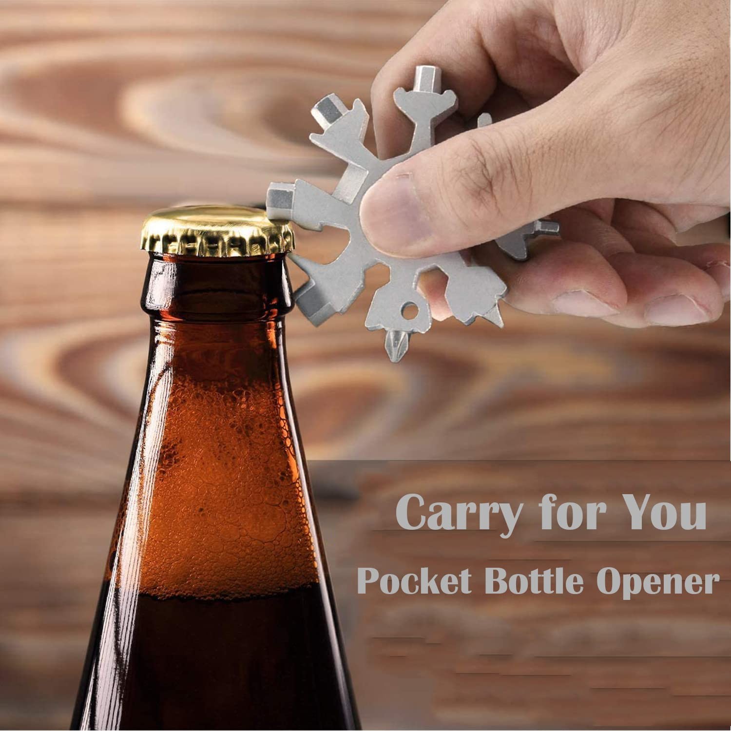 Snowflake Multi-Tool – 19-in-1 Stainless Steel Snowflake Tool with Keychain, …