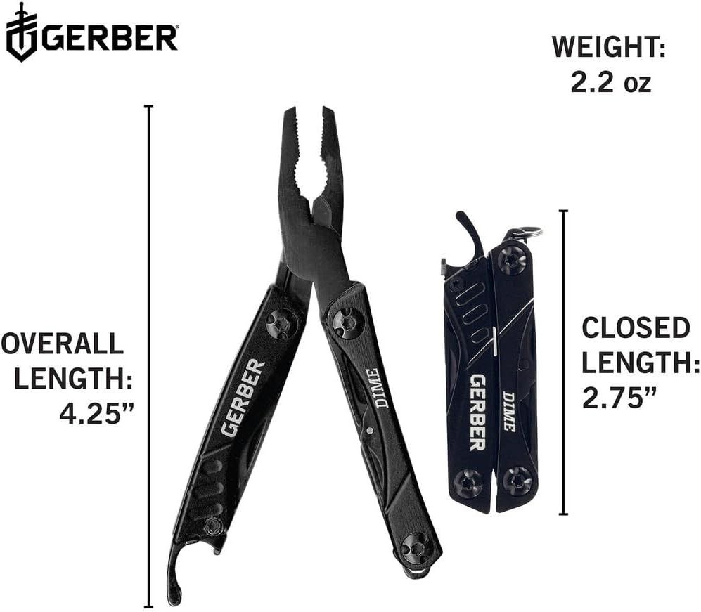 Gear Dime 12-in-1 Mini EDC Multitool Needle Nose Pliers Pocket Knife Keychain