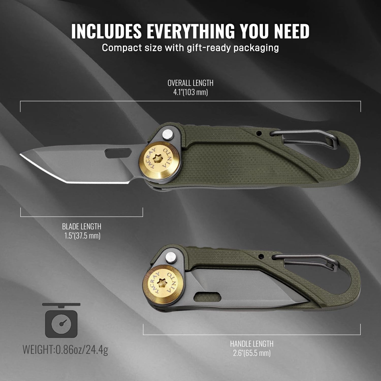 5-in-1 Compact Pocket Knife Multitool – Utility Knife, Seatbelt Cutter, Bottle O
