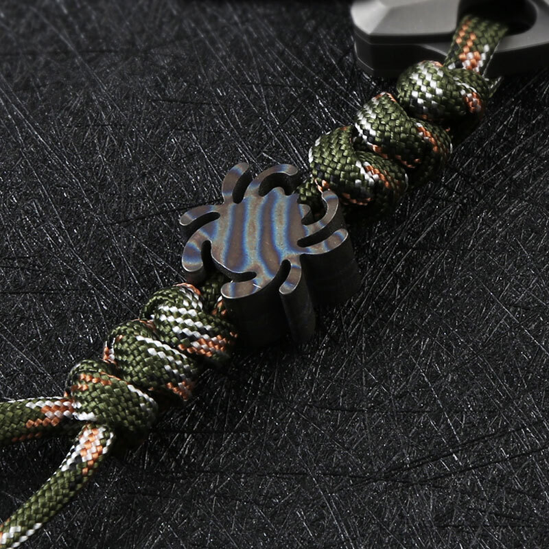 Hot Titanium Alloy EDC Key Pendant Bead Lanyard Parachute Cord DIY Necklace Head