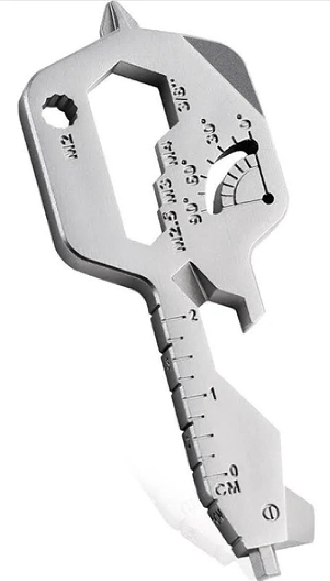 SUPUSE 20-in-1 Key Shaped Multitool, Stainless Steel Pocket Tool, Keychain NEW