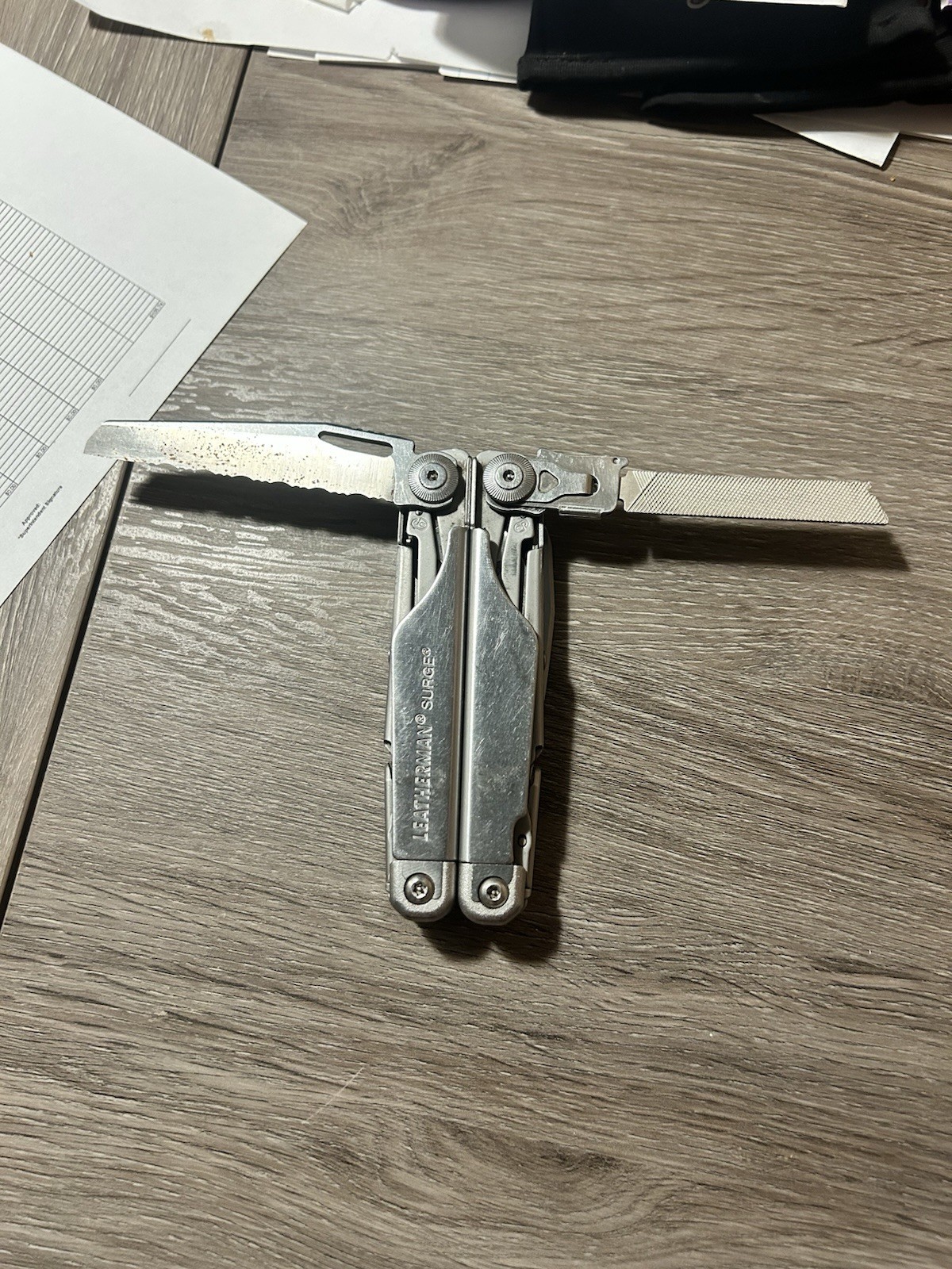 Leatherman Surge Multi-Tool Stainless Steel. Used No Saw
