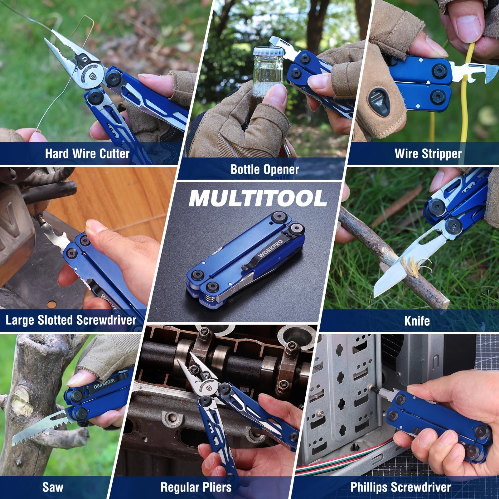 24-in-1 Stainless Steel Multitool Pliers, Pocket Knife & Screwdrivers, EDC Tool