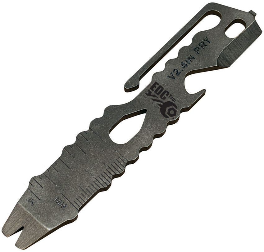 EDC Tool Co. Pry Bar Multi Tool Tumbled Finish Titanium Tools 4″ MADE IN USA