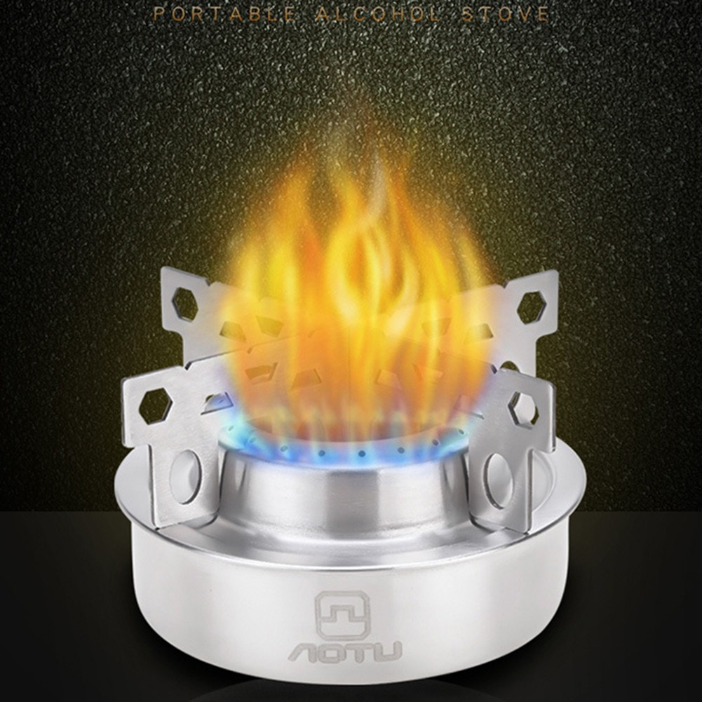 Portable Alcohol Stove with Efficient Fuel Use for Camping and Outdoor Cooking