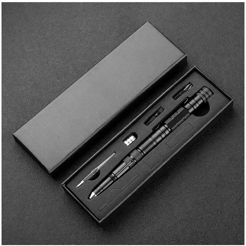 10-in-1 Tactical Pen EDC Survival Tool Flashlight Bottle Opener Self Defense