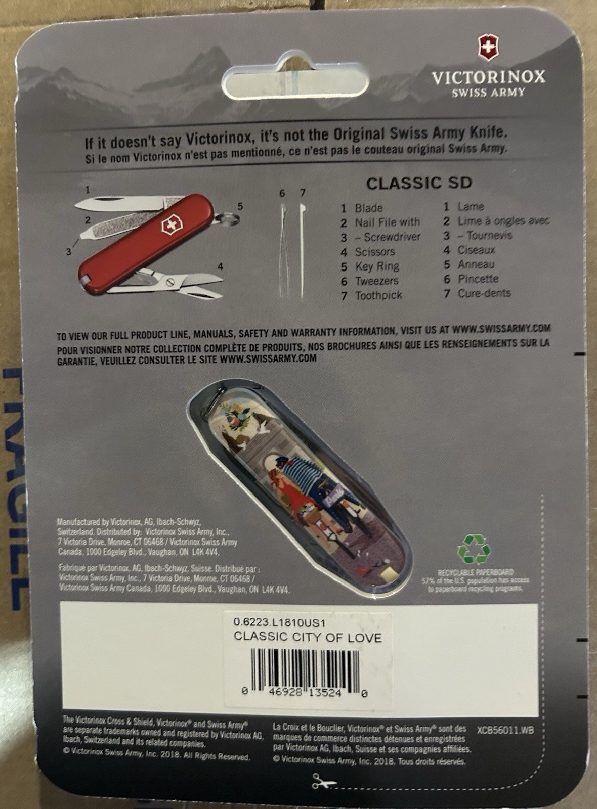 Victorinox Classic SD 7-Tool Multicolor Multi-Tool Knife w/ Key Ring, Straight