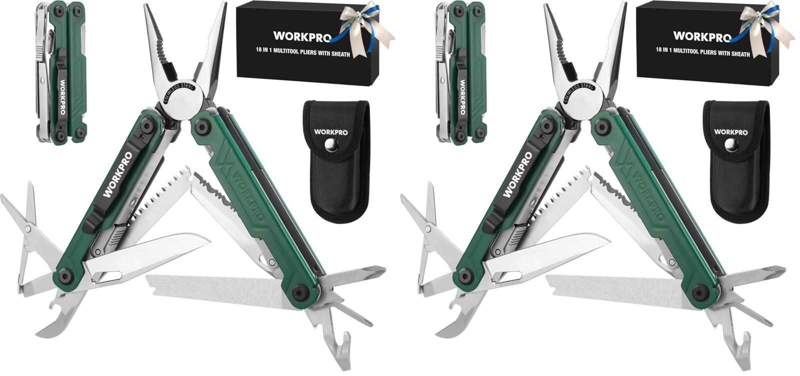 WORKPRO 18 in 1 Multi Tool Pliers Gifts for Men Stainless Steel EDC Multitool