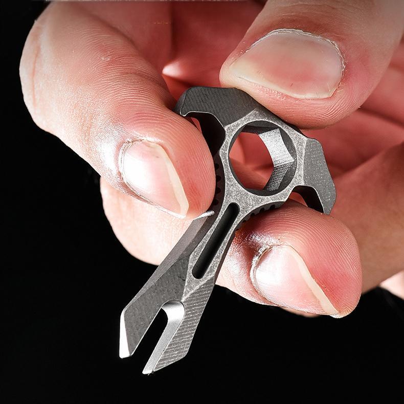 Titanium Alloy Pry Bar Crowbar Wrench Can Opener Outdoor Portable EDC Multi Tool