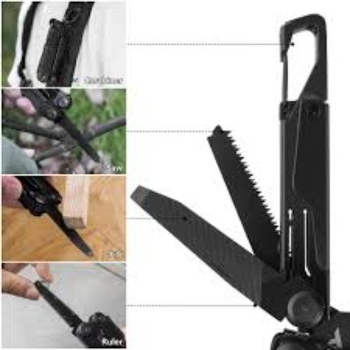 FLISSA 15-in-1 MultiTool Pliers Portable Survival Compact Folding Pocket Knife