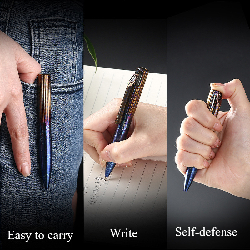 Titan Alloy TC4 Ballpoint Pen Survival Tactical Pen EDC Outdoor Packet Tool
