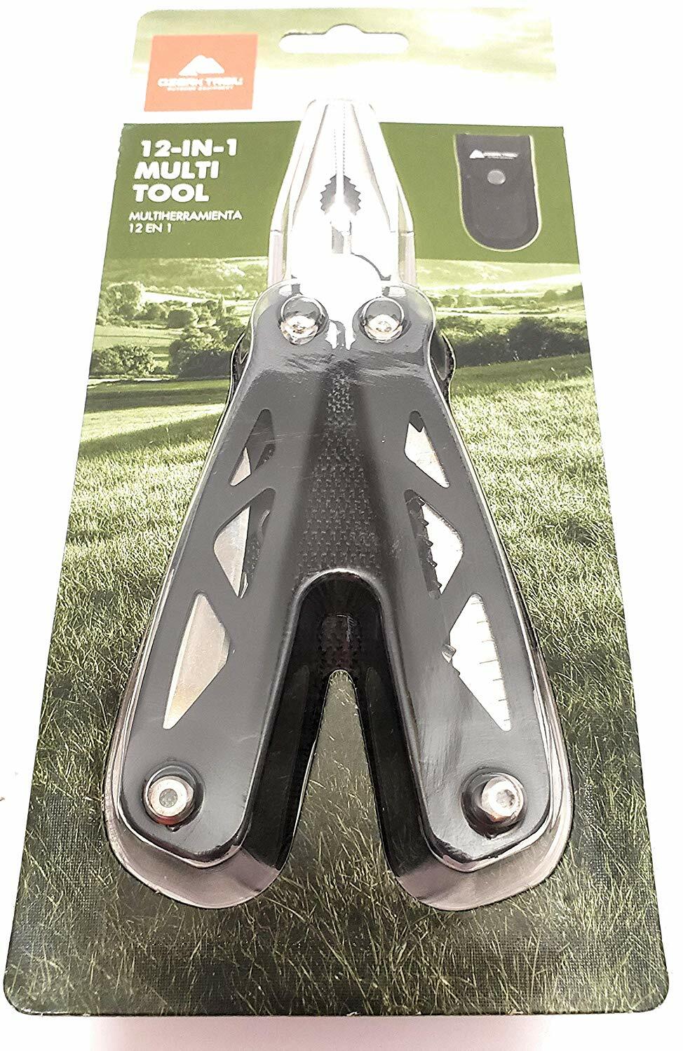 Stainless Black 12 in 1 Multi Tool Sheath Pliers Knife Saw Screwdrivers