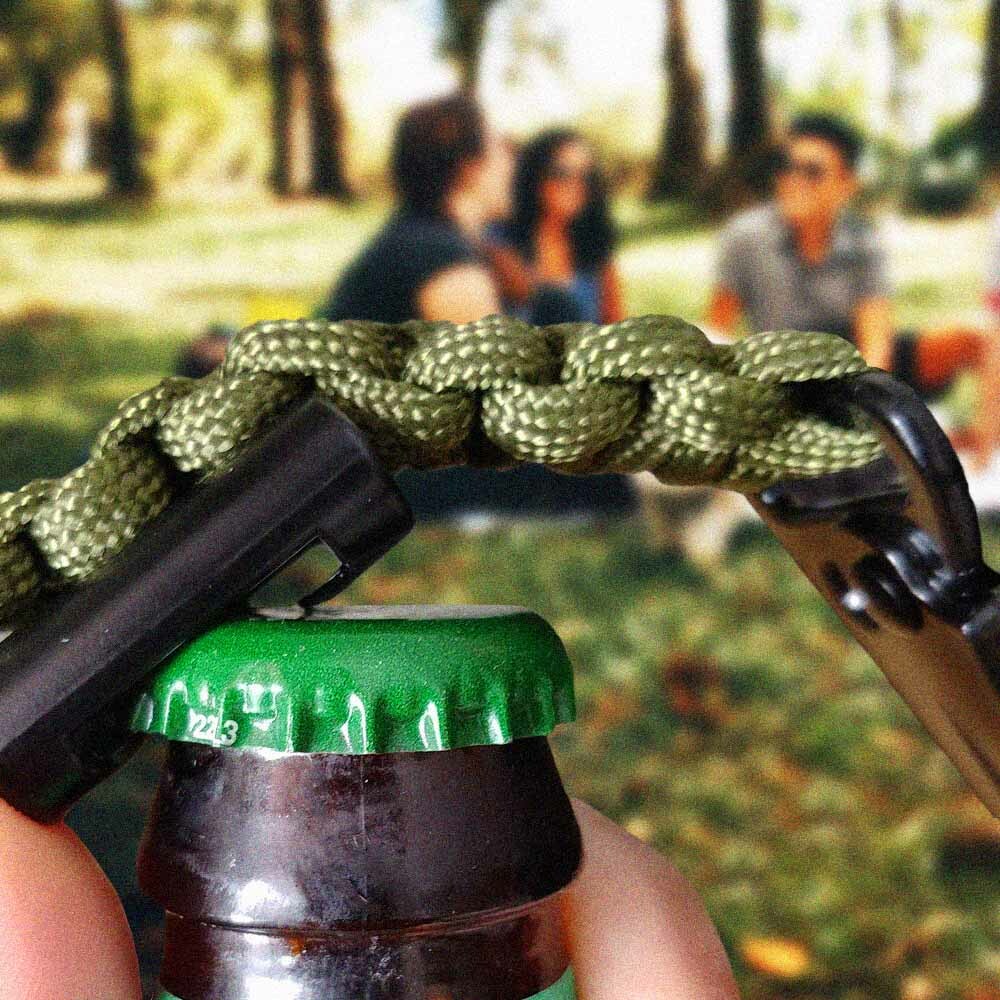 2 Pack 550 Paracord Bottle Opener Keychain – Heavy Duty Metal Clip & Key Ring