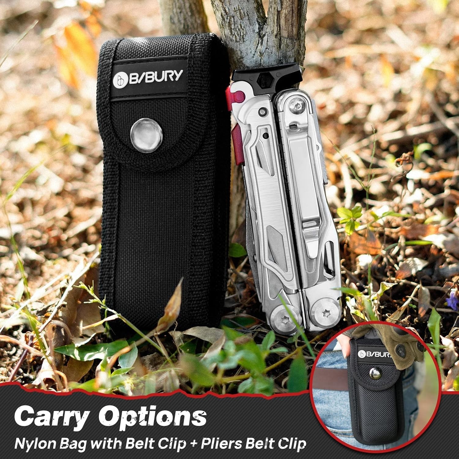BABURY Multitool Pliers 22-in-1 Stainless Steel EDC Camping Outdoor Survival
