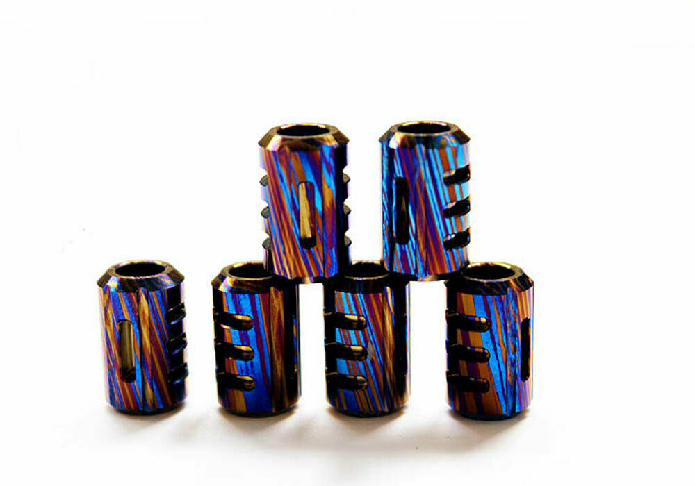 Titanium Moku Ti Timascus Lanyard Umbrella Rope Pendant EDC DIY Bead Zipper Head