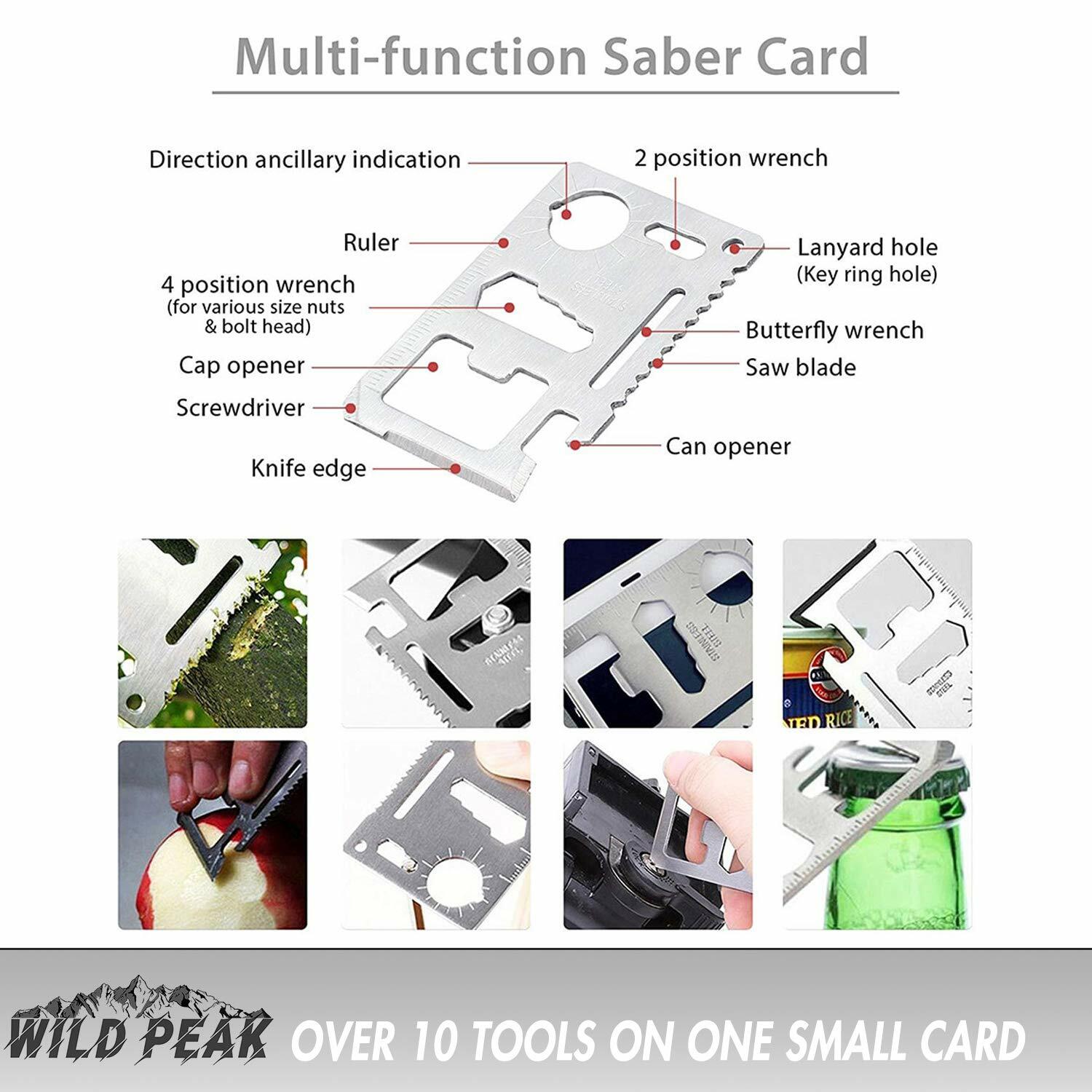Wild Peak Prepare-1 Survival Kit with Water Bottle & Filter Straw for Camping