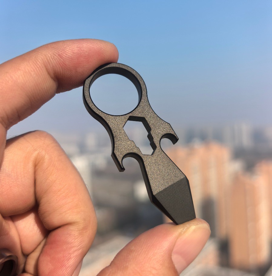 Durable TC4 Titanium EDC Ring Tool with Pry Bar Function