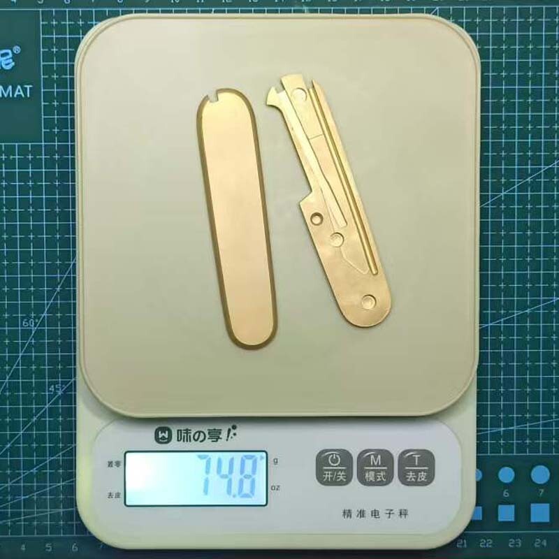 1 Pair Brass Handle Scales for 91mm Victorinox DIY Scales