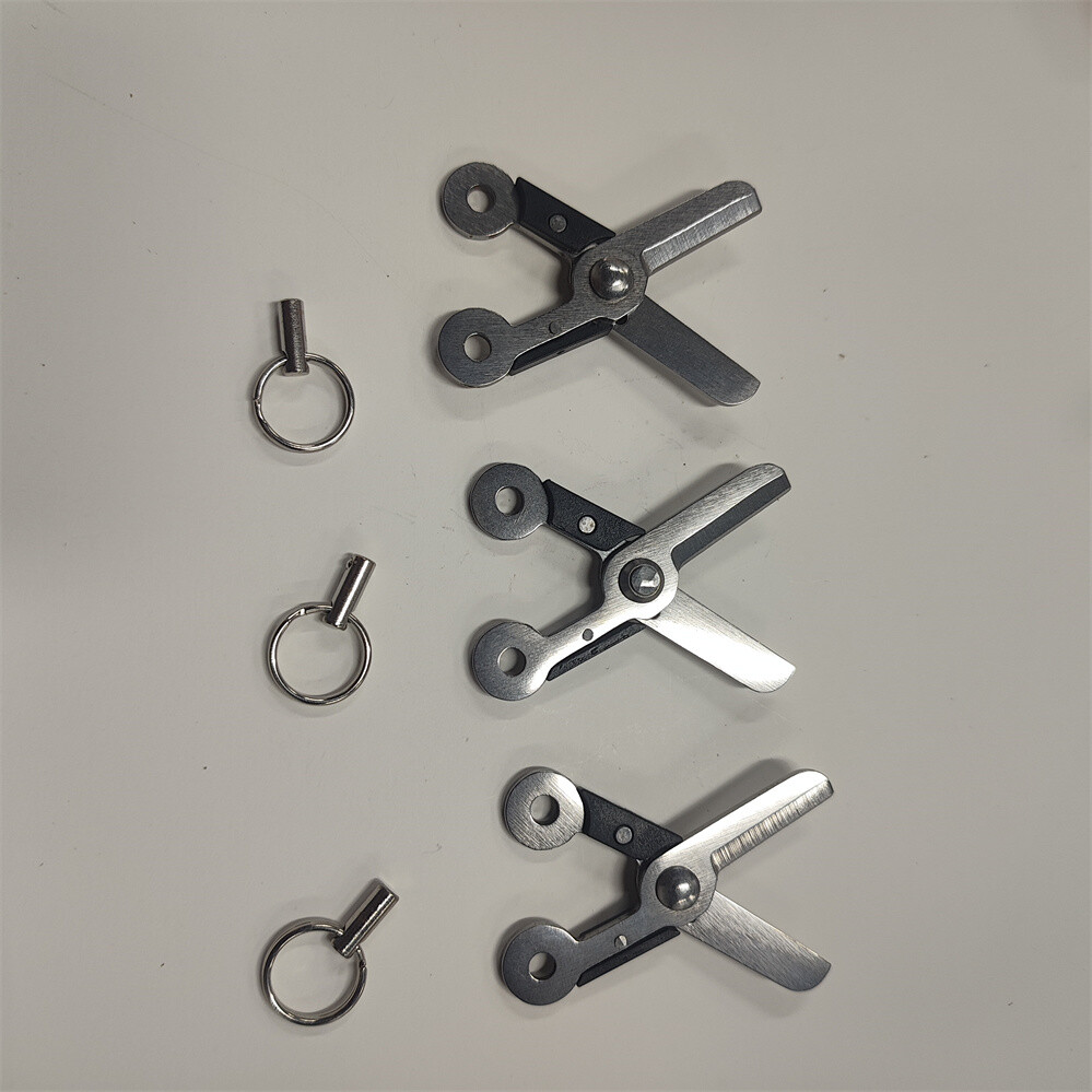 3PCS Gear Mini Scissor Spring Load Detachable Keychain Multi Tool Survival EDC
