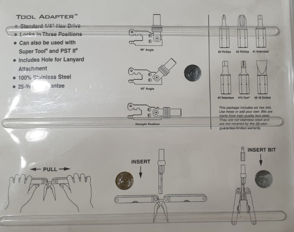 🔥🔥🔥🔥 Leatherman PST + Bits +Tool Adapter Set Collectable New In Blister Rare