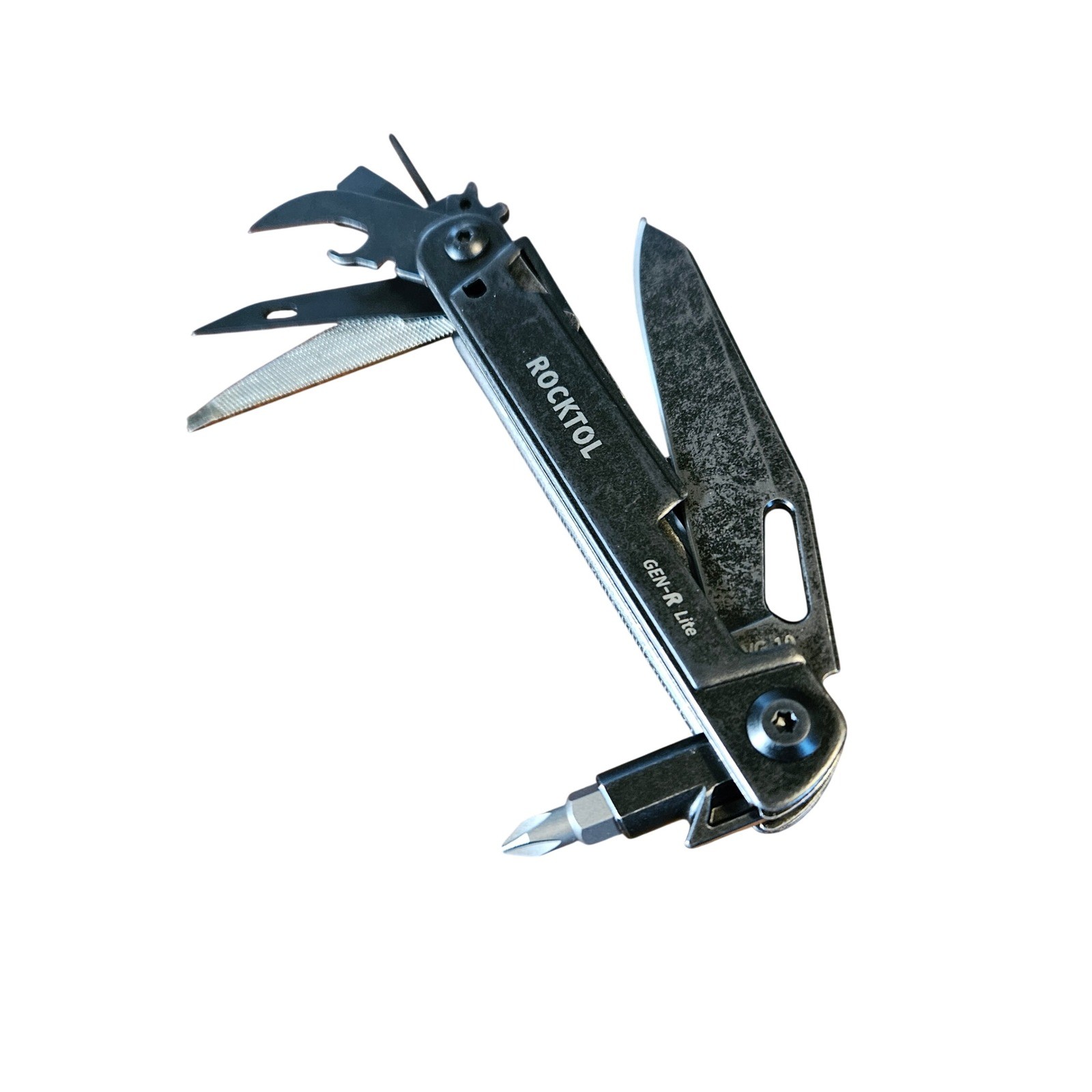 Rocktol GEN-R Lite Multi-Tool VG10 Blade Stonewashed Black with Leather Sheath
